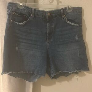 Nicole Miller Soho high-rise stretchy jean shorts